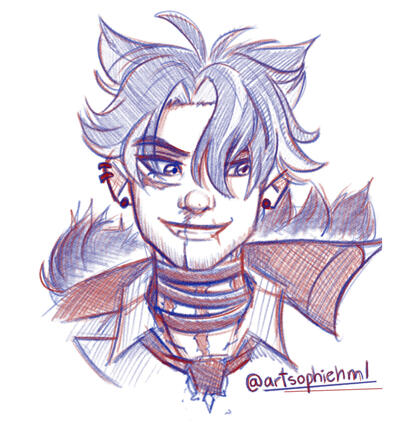 sketch, bust.